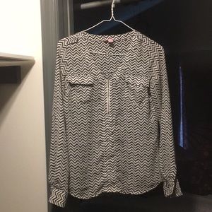 Black and white casual blouse